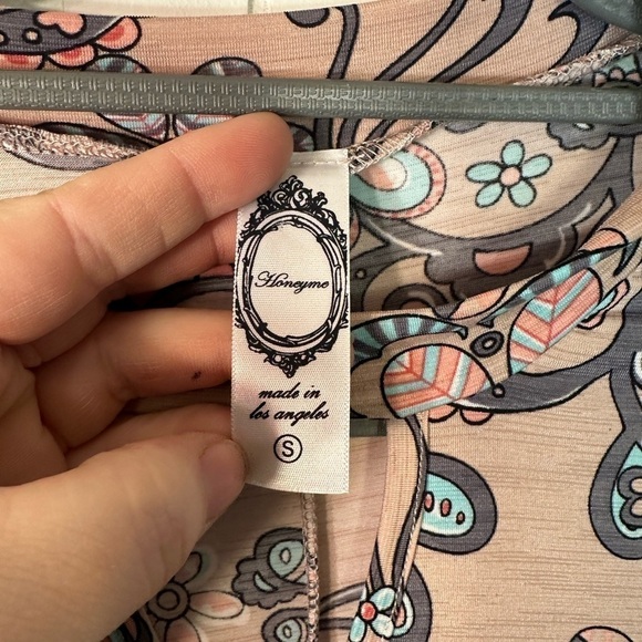 Honeyme Cream Floral Slip Dress Women’s Size Small - Picture 6 of 10